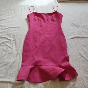 Likely Pink Spaghetti-Strap Ruffle-Hem Mini Dress